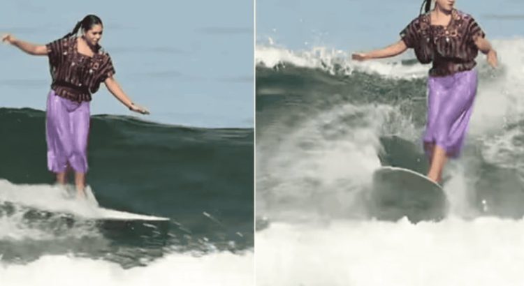 Patricia Ornelas: la surfista que conquista olas con su huipil
