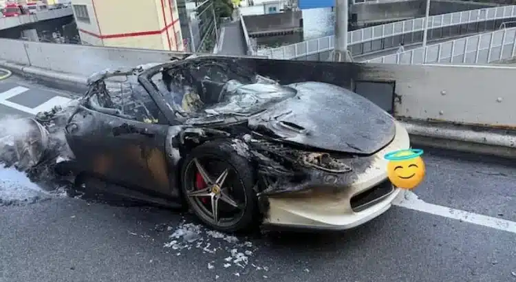 Ahorró 10 años para comprarse un Ferrari… se le incendió en una hora