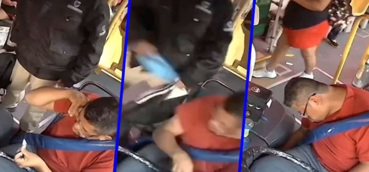 Sujeto golpea con termo a chofer de autobús en Jalisco y lo deja en coma
