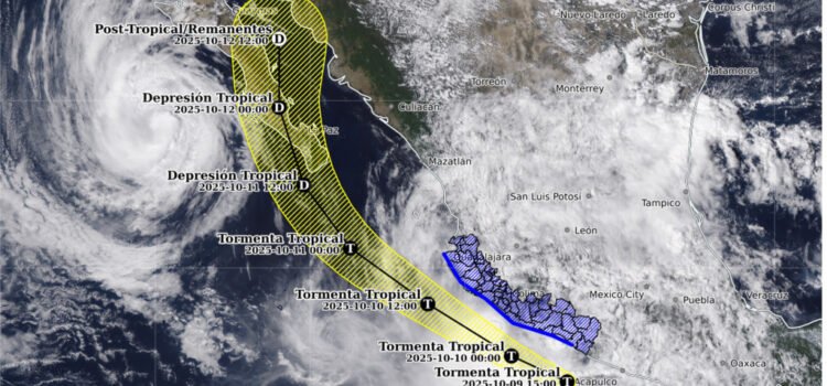 Tormenta tropical Raymond provocará lluvias intensas en Jalisco en las próximas 24 horas