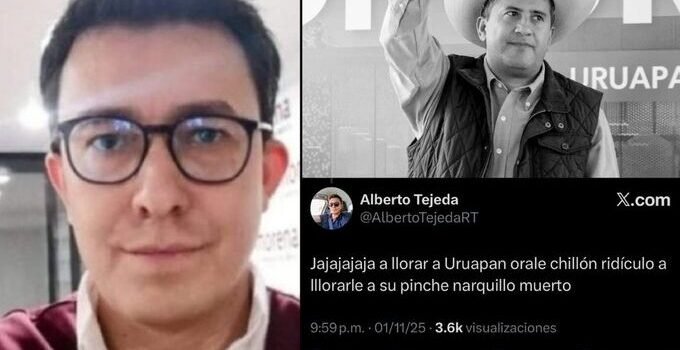 Jalisco: Militante de Morena provoca indignación tras burlarse del asesinato del alcalde Carlos Manzo Jalisco: Militante de Morena provoca indignación tras burlarse del asesinato del alcalde Carlos Manzo